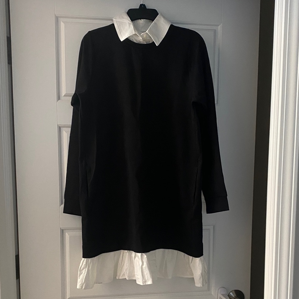 Black and White Long Sleeve Dress